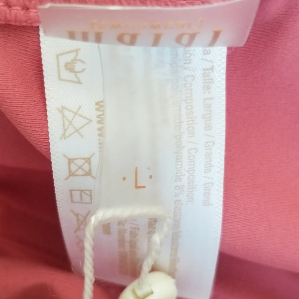 NWT Malai Handmade Fishbone High Neck Bikini Swim Top In Rose Size Large